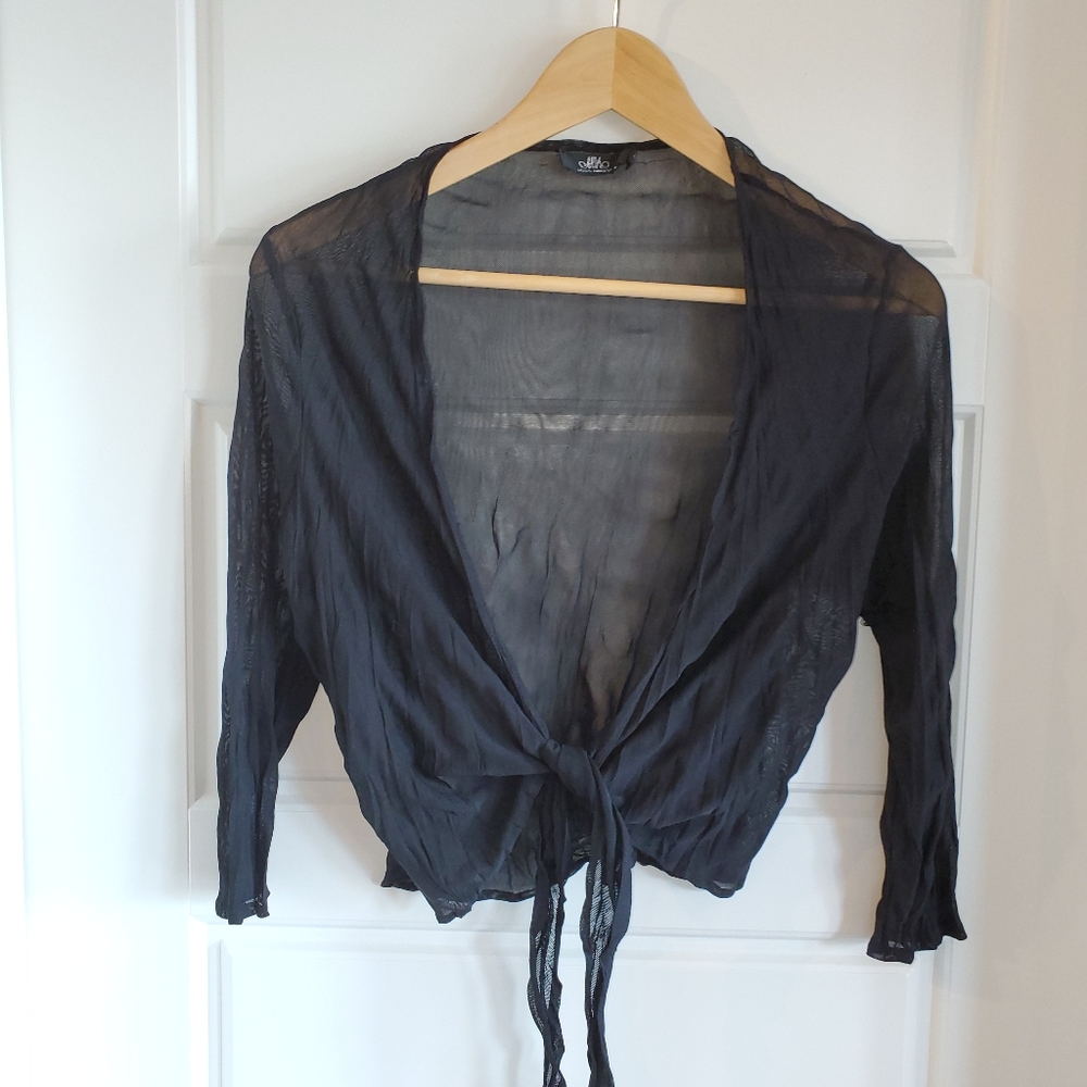 Miss Nikki black sheer shrug size large